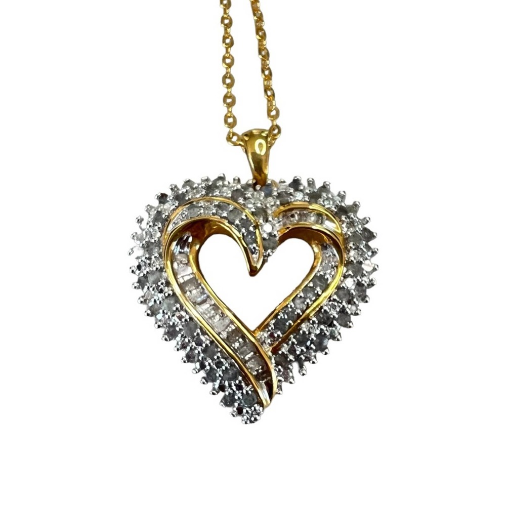 JWBR Diamond and Gold Heart Pendant Necklace Kay Jewelers